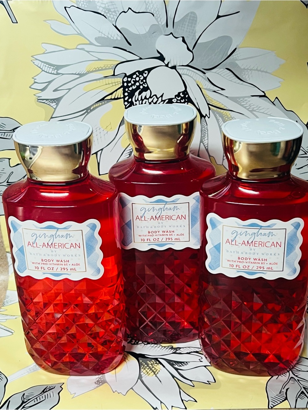 2 Bath & Body Works Gingham All-American Red Body Wash - 10 fl oz